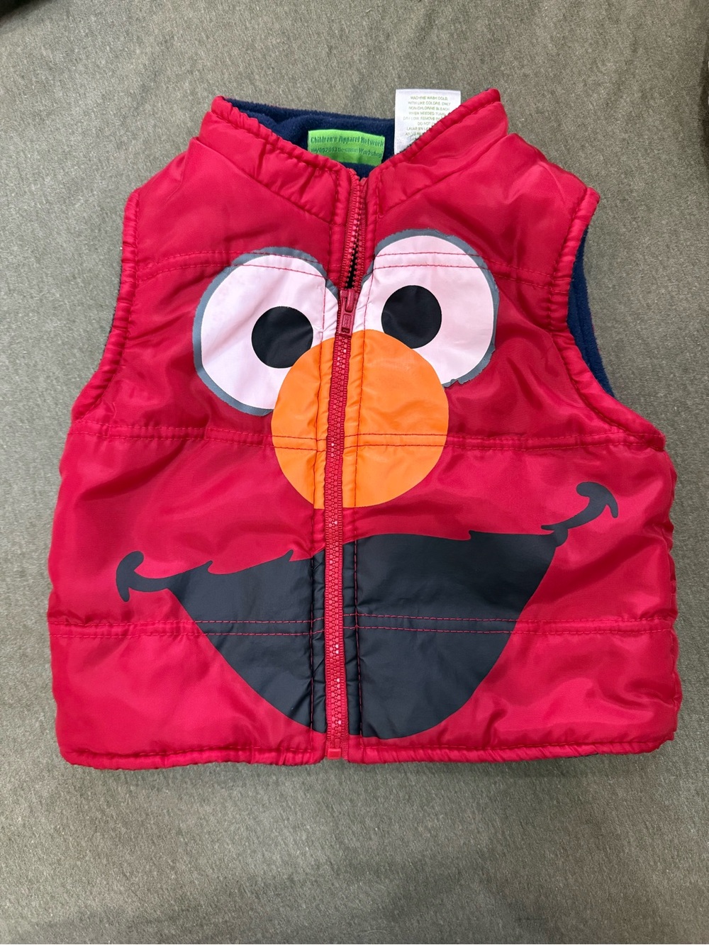 Sesame Street Elmo Red Puffer Vest with Orange Nose
